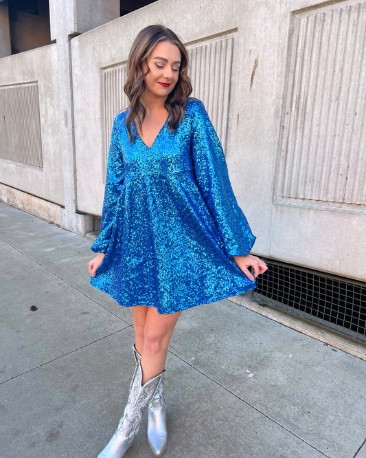 All About Me Sequin Babydoll Dress